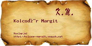Kolcsár Margit névjegykártya