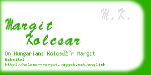 margit kolcsar business card